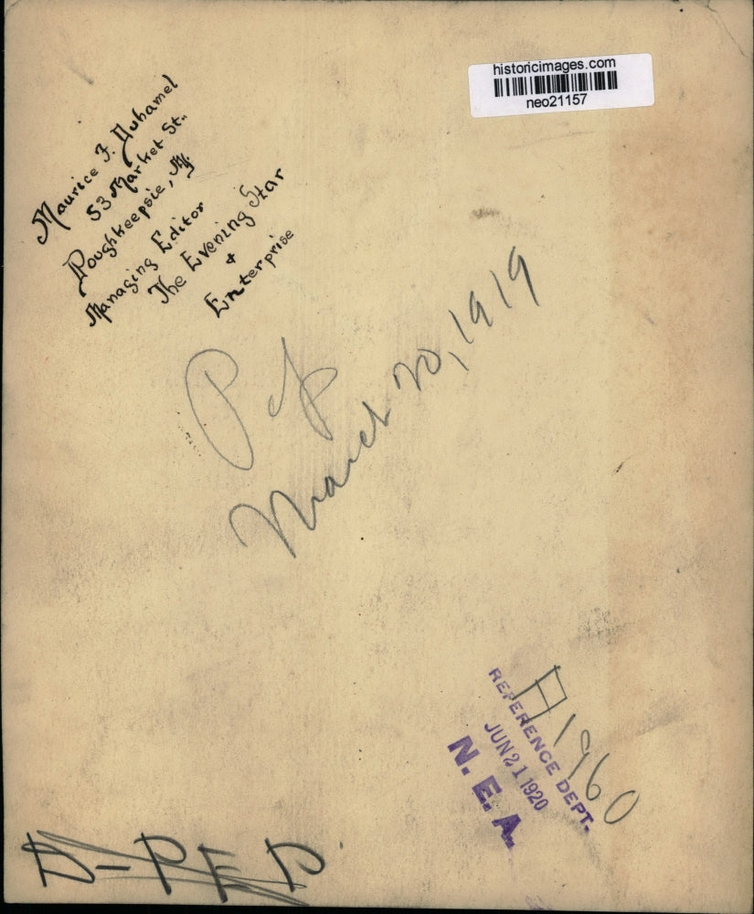 1920 Press Photo Maurice Duhamel, The Evening Star Managing Editor - neo21157