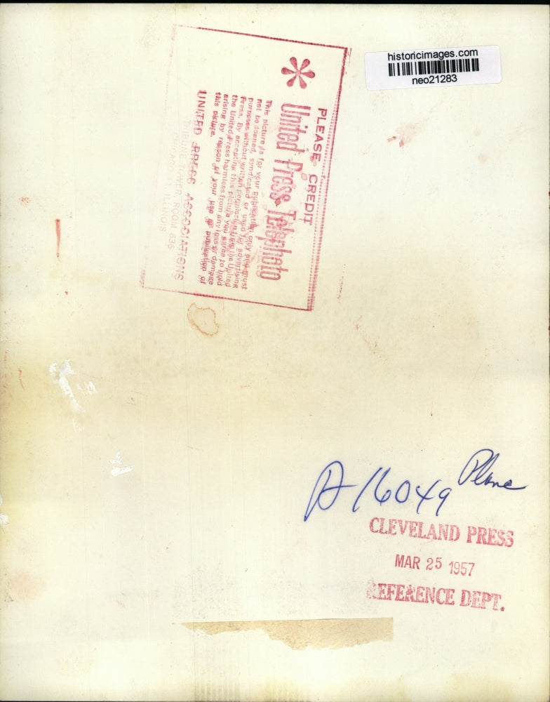 1957 Press Photo Pres Eisenhower & Secy of State John F Dulles Walk Down Ramp