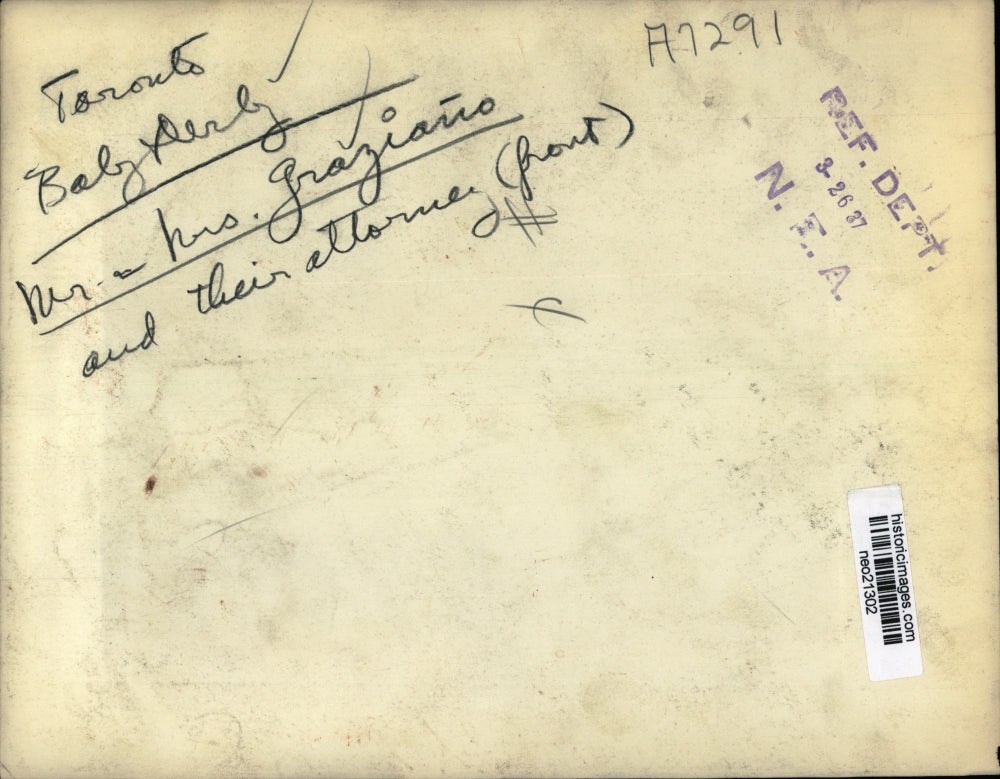 1937 Press Photo Mr. and Mrs. Graziano and their attorney - neo21302