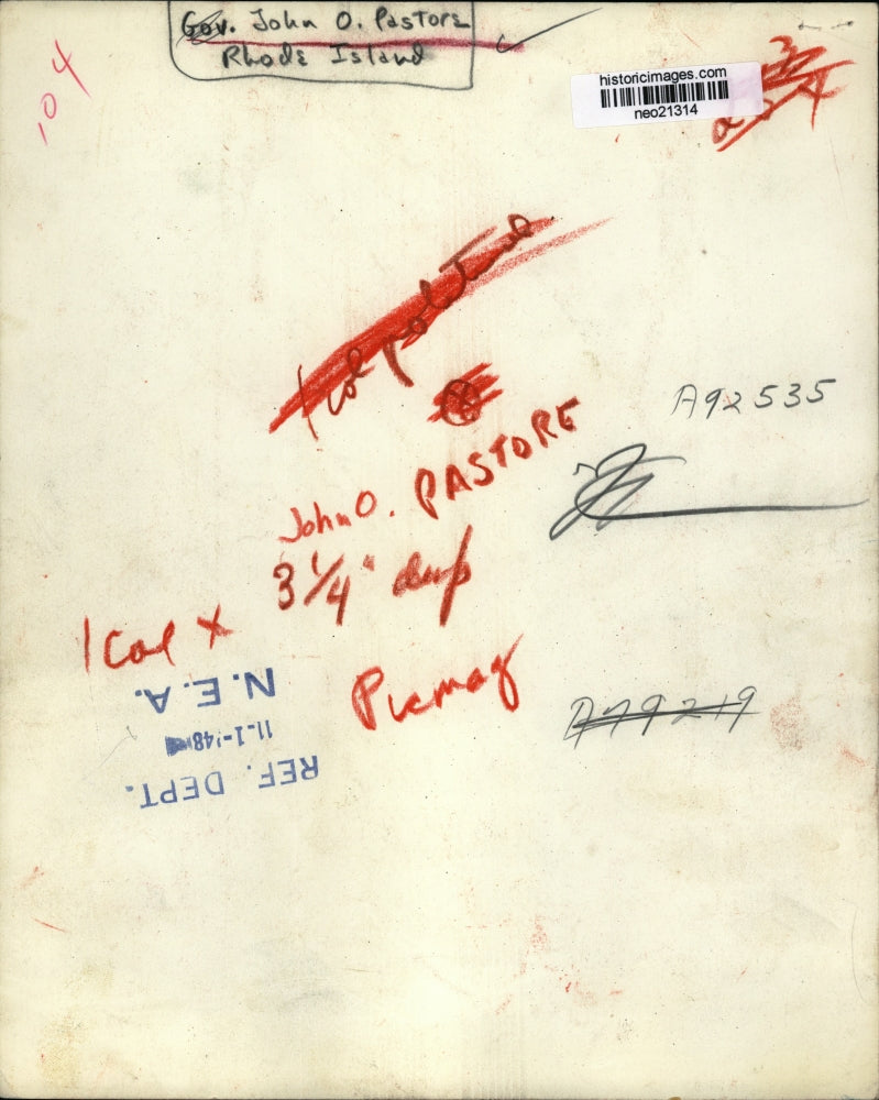1948 Press Photo John O. Pastore of Rhode Island - neo21314