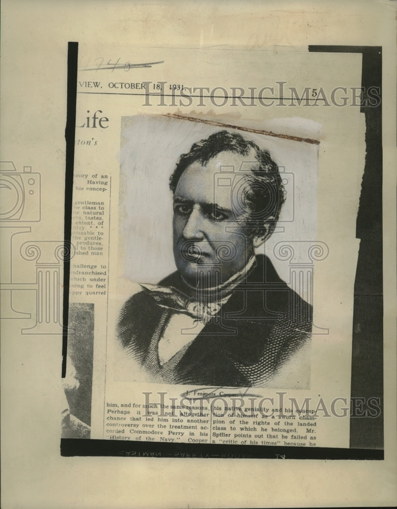 1940 Press Photo James Fenitpore Cooper - neo21433