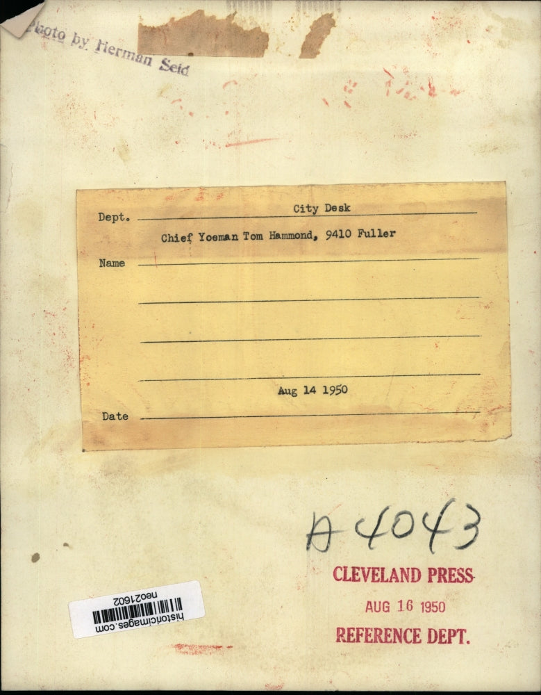 1950 Press Photo Chief Yoeman Tom Hammond - neo21602