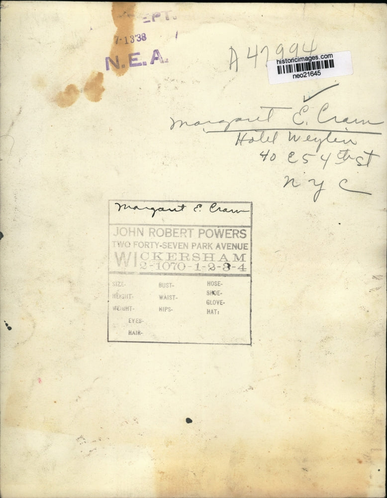 1938 Press Photo Margaret E. Craw - neo21645