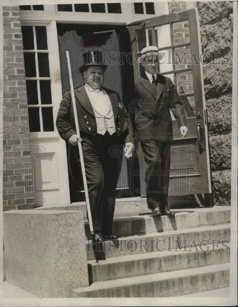 1933 Press Photo Judge Edward Hanley, Lauchlon Crocker in McMath Kidnapping Case