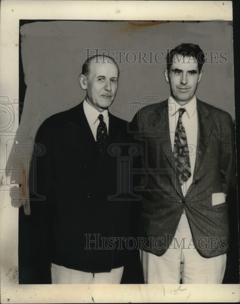 1934 Press Photo Governor Al Schademan and Secretary Wallace - neo21838