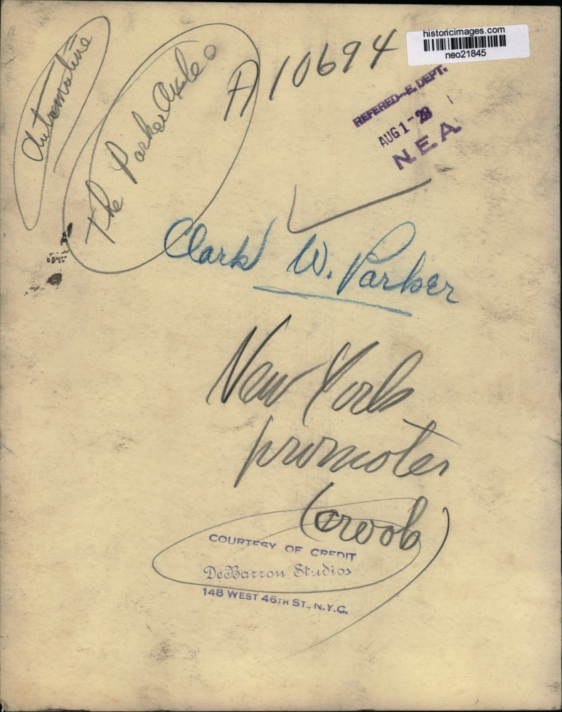 1928 Press Photo of Clark W Parker, The Parker Axle - neo21845