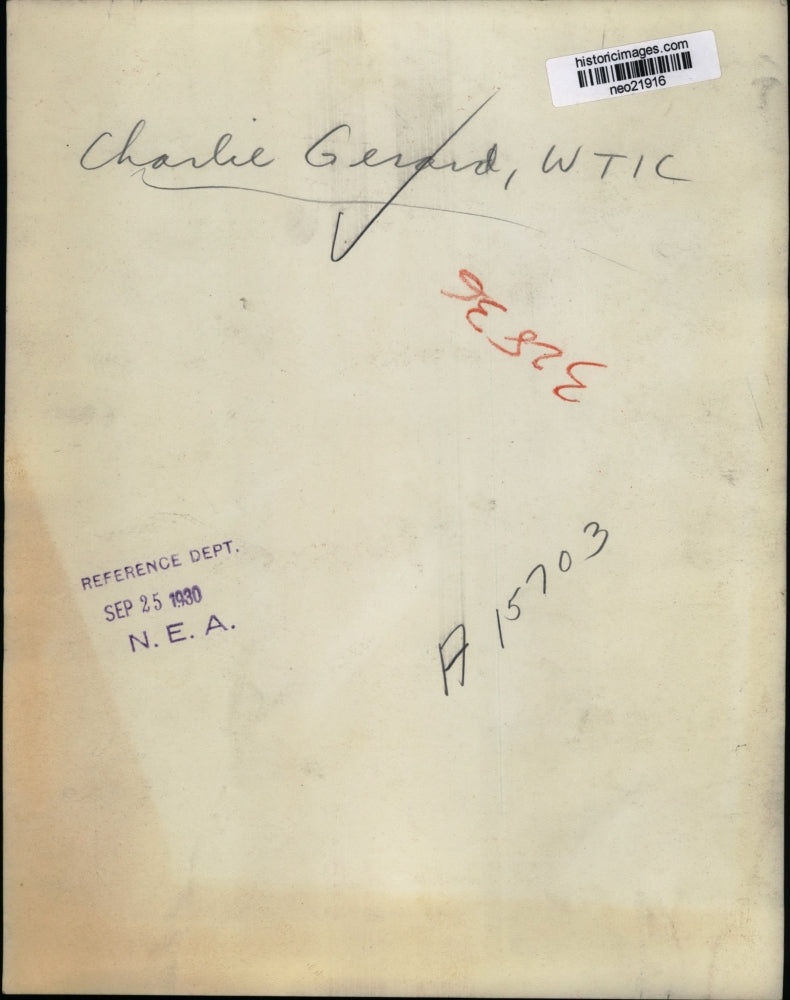 1930 Press Photo Charlie Gerard, WTIC - neo21916