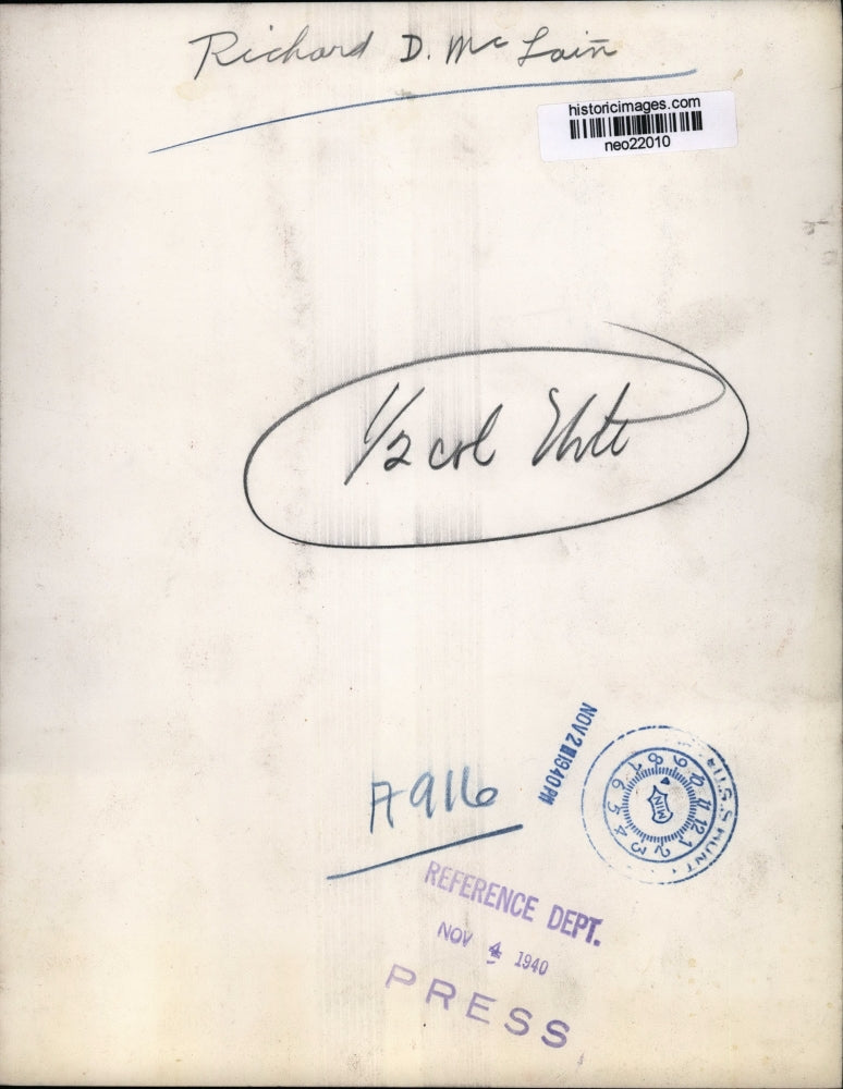 1940 Press Photo Richard D McLain - neo22010