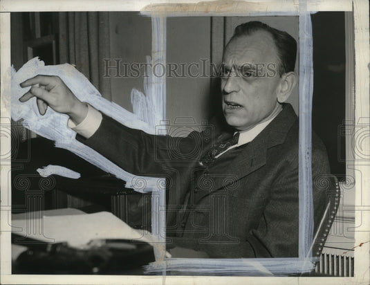 1942 Press Photo James M. Landis Dir. of Office of Civilian Defense press Conf
