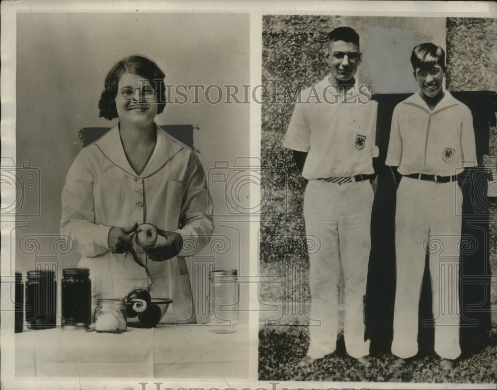 1932 Press Photo F MaeGood, D McDowell & N Stewart, Winners of 4H Nat'l Contest