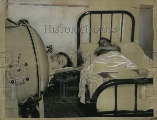 1937 Press Photo Billy Epperson Infantile Paralysis Victim & Jimmy Montgomery