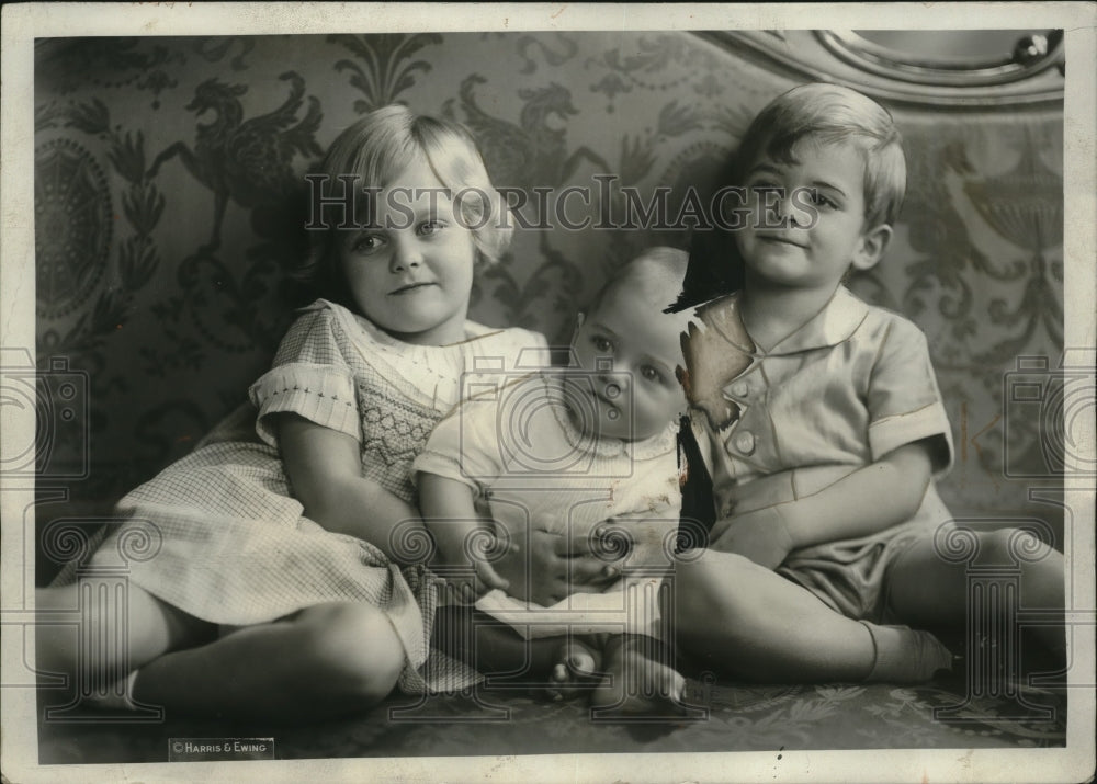 1930 Press Photo President Hoovers grandchildren Peggy Ann, Joan & Herbert 3rd