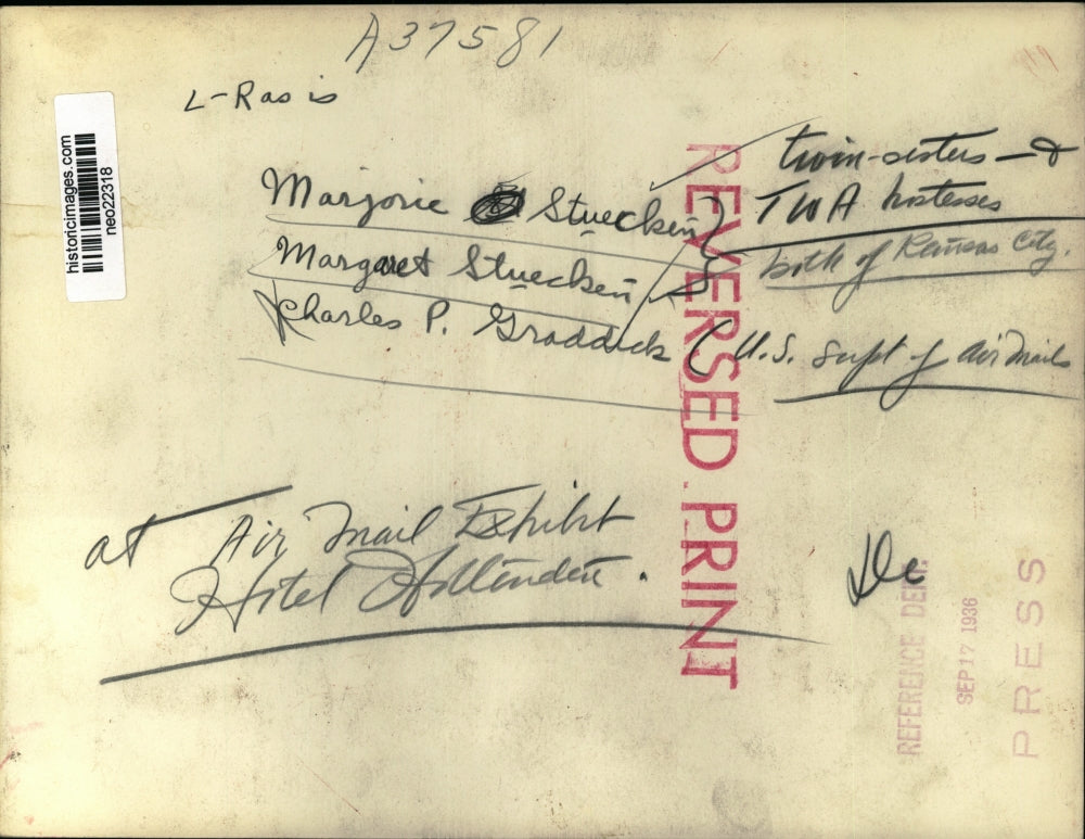 1936 Press Photo Air Mail Exhibit, Hotel Hallenden - neo22318