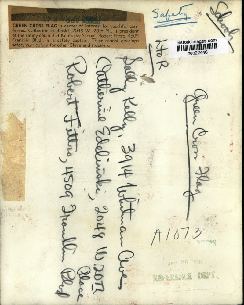 1938 Press Photo Catherine Edelinski, Robert fittro Safety Council - neo22446