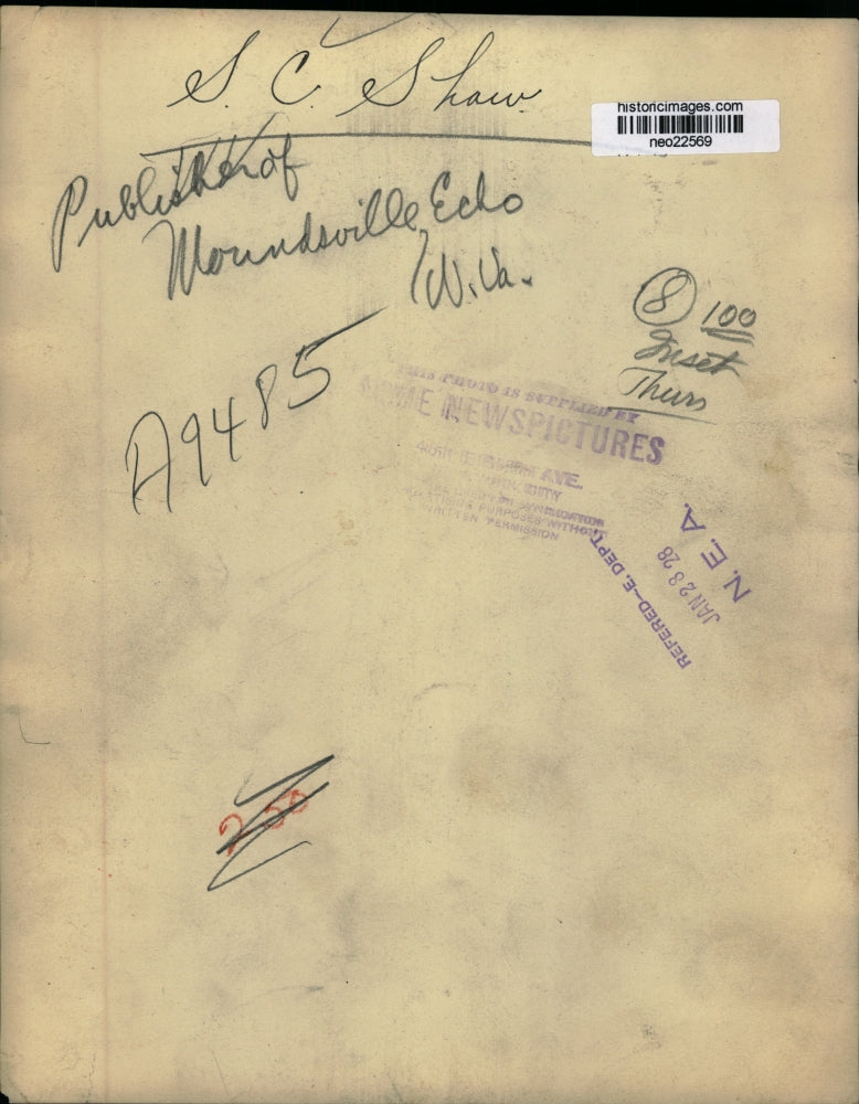 1928 Press Photo SC Shaw publisher of Woundsville Colorado Wild - neo22569