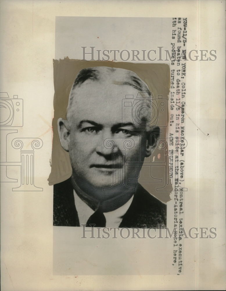 1948 Press Photo Colin Cameron MacKella Montreal textile exec beaten to death