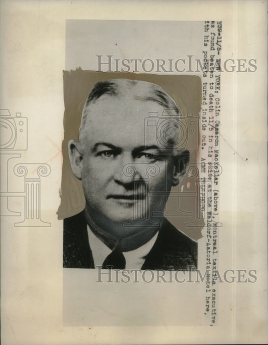 1948 Press Photo Colin Cameron MacKella Montreal textile exec beaten to death