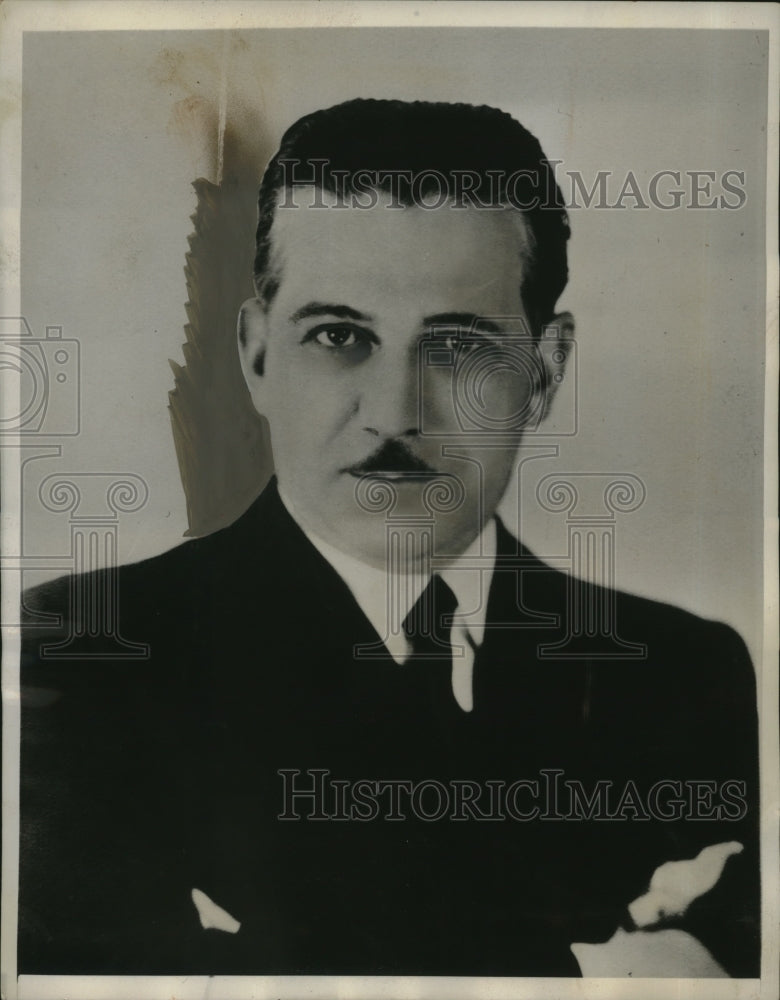 1940 Press Photo Alfredo Baddomir Uruguay President - neo22633