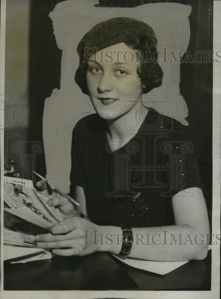 1933 Press Photo Jane Ohr Glencoe Illinois editor of 1935 Syllabus at NW U