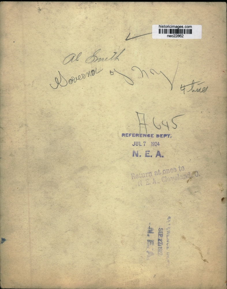 1924 Press Photo New York Governor Al Smith at some function - neo22862