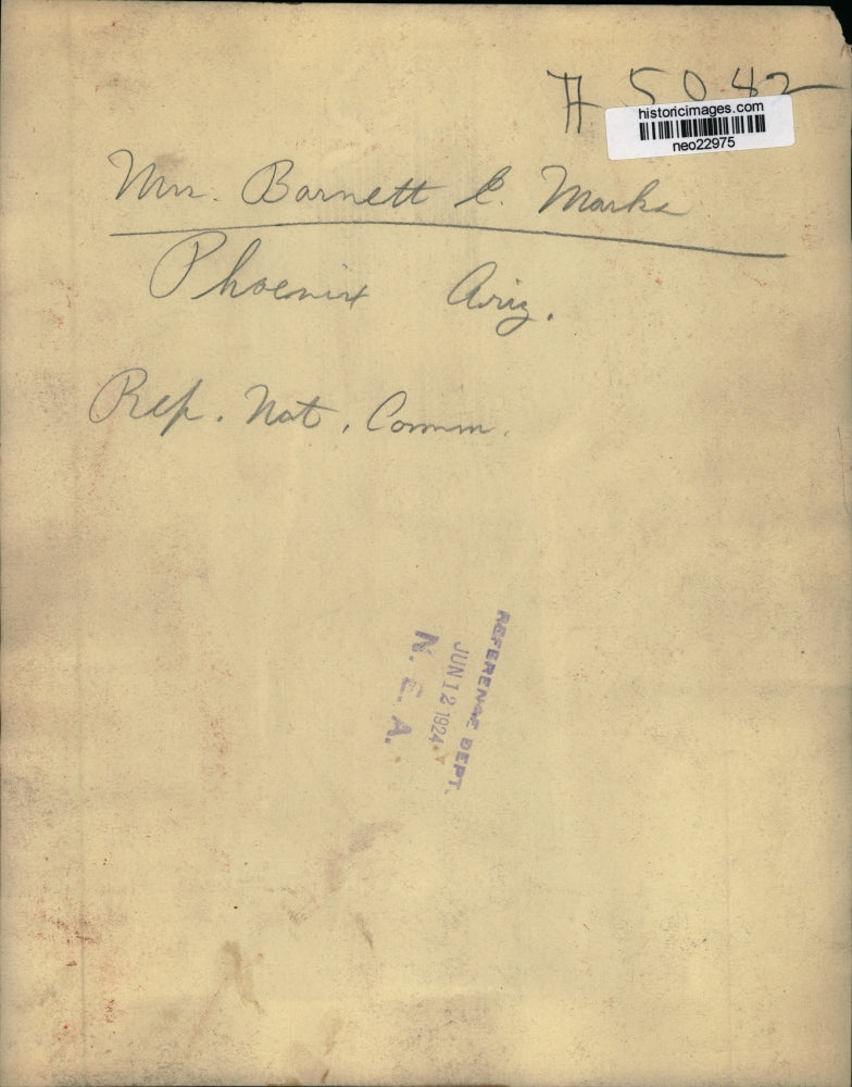 1924 Press Photo Mrs. Barnett Marki Phoenix Arizona Rep. Nat. Comm. - neo22975