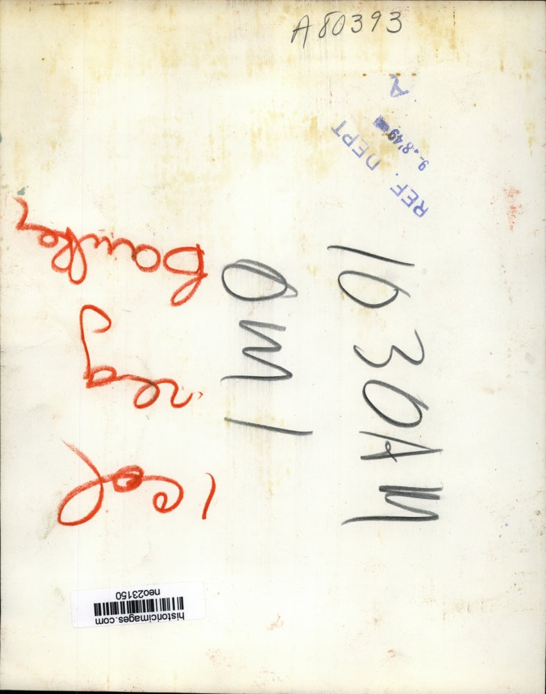 1949 Press Photo Dennison Duble under arrest for nationwide numbers running