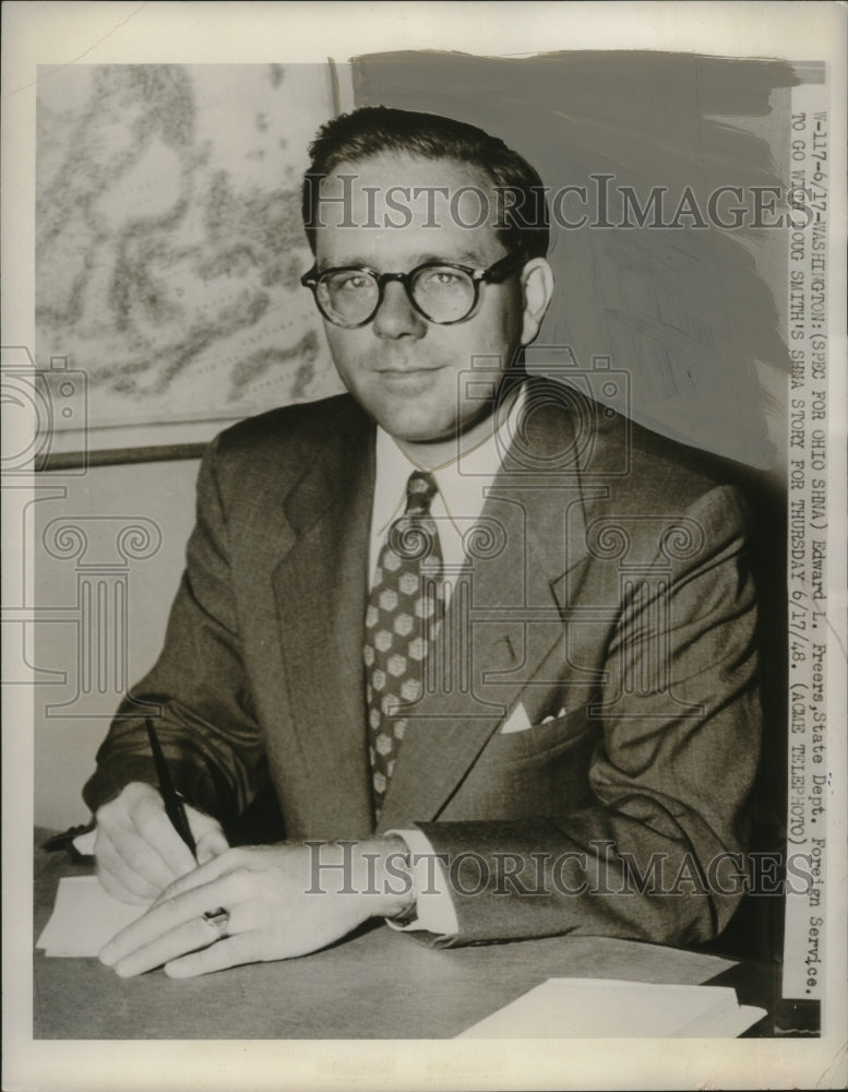 1948 Press Photo Edward L Freers State Department Foreign Service - neo23218