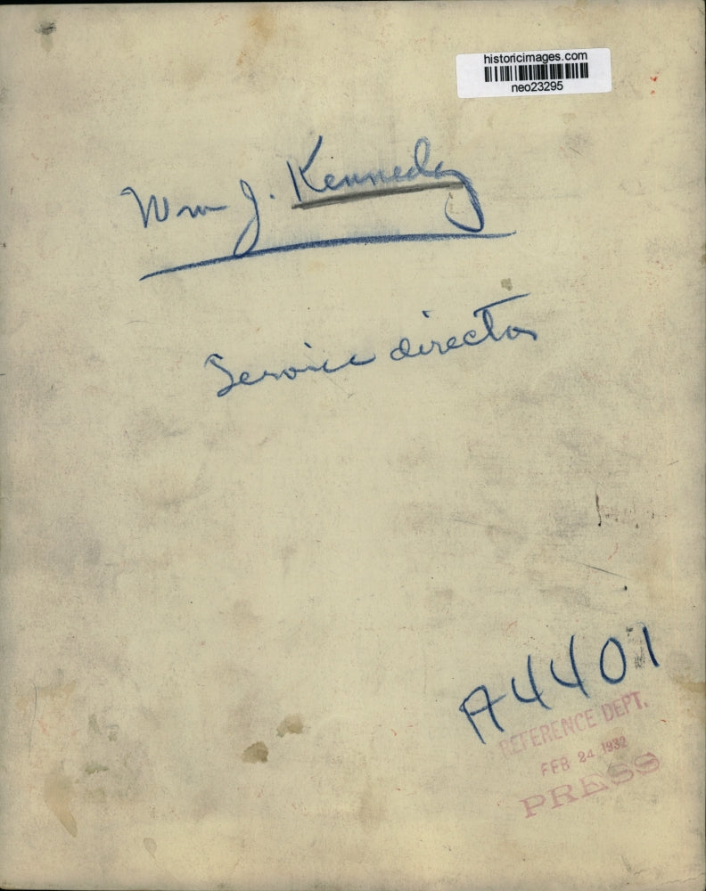 1932 Press Photo William J Kennedy service director - neo23295