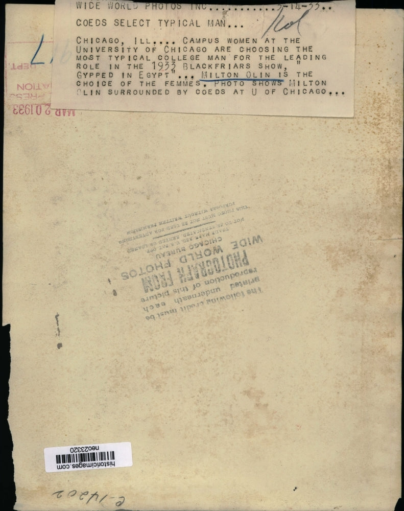 1955 Press Photo Milton Olin Gypped in Egypt University of Chicago - neo23320