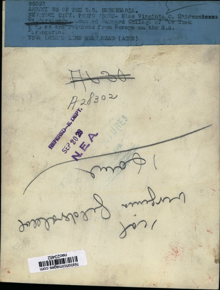 1928 Press Photo Virginia C. Gildersleeve of Samnard College of NY - neo23462