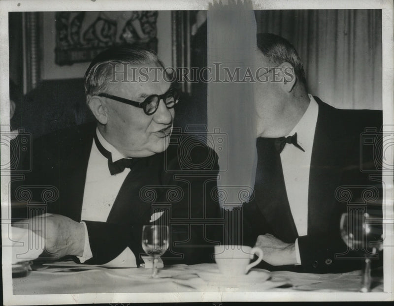 Load image into Gallery viewer, 1947 Press Photo Ernest Bevin Confers with John Foster Dulles at London Dinner
