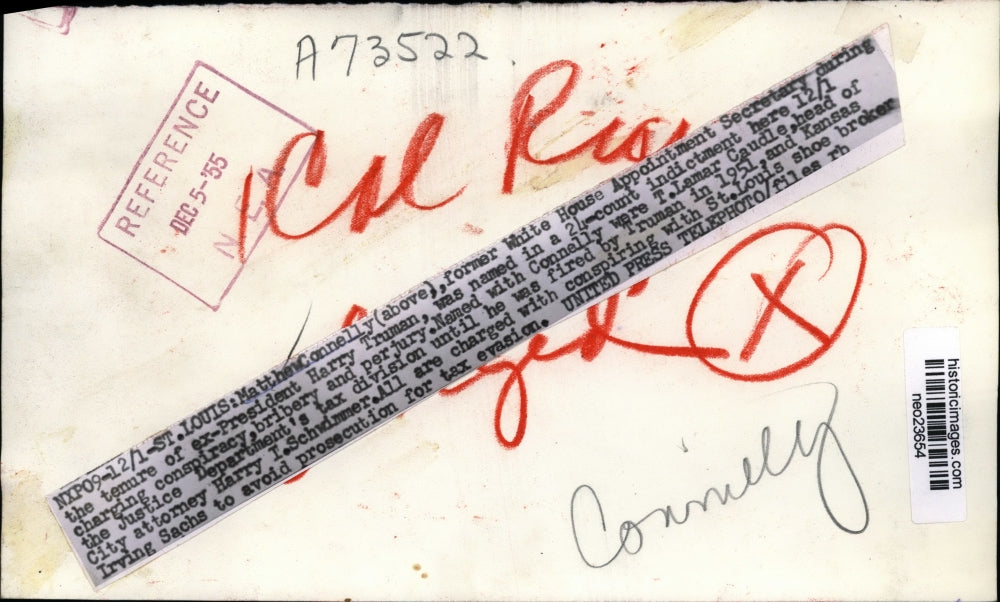 1955 Press Photo Matthew Connelly at Tenure of Harry Truman, St Louis