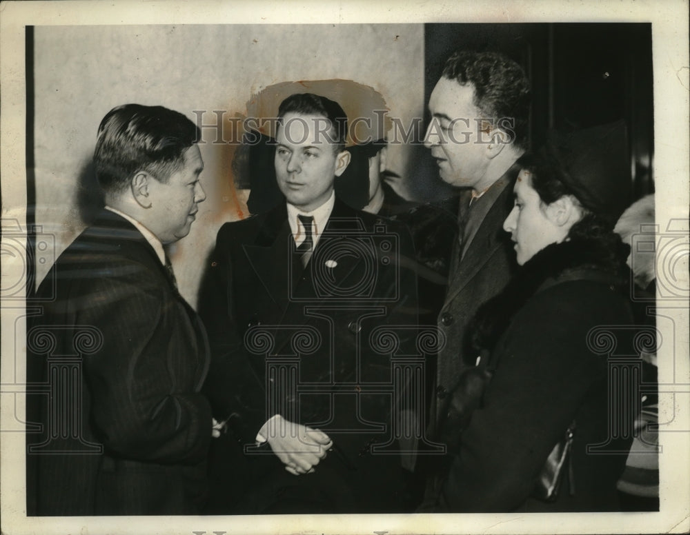 1937 Press Photo Japan Vice Consul K Fukushinam William Dodd Jr, E Scachner