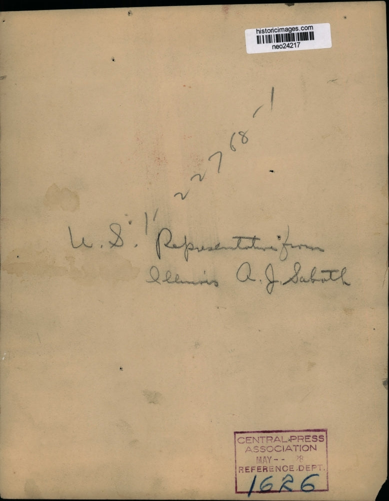 1928 Press Photo A.J. Sabath, Illinois Congressman - neo24217