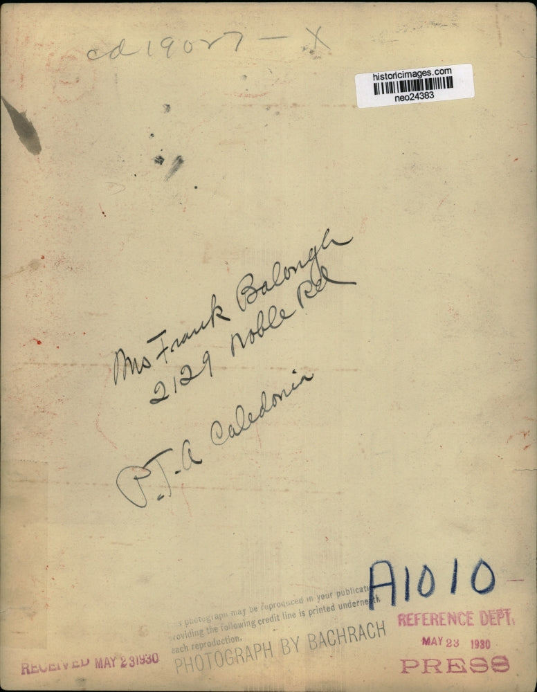 1930 Press Photo Ms. Frank Balongh, PTA Caledonia - neo24383