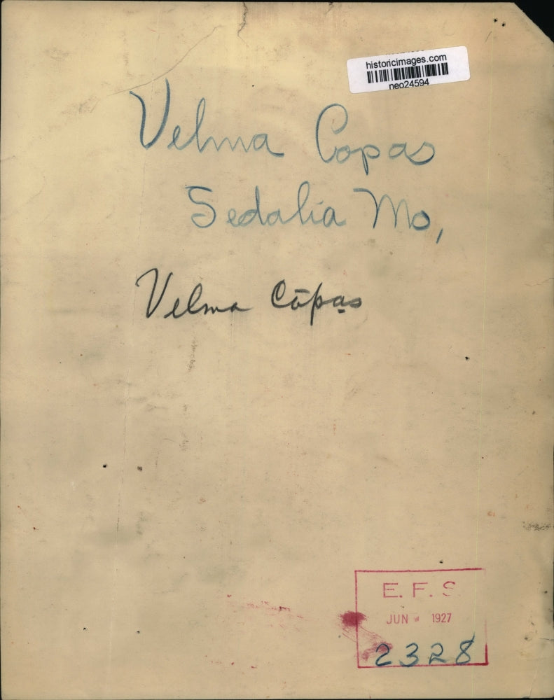 1927 Press Photo Velma Copes of Sedalia Missouri - neo24594