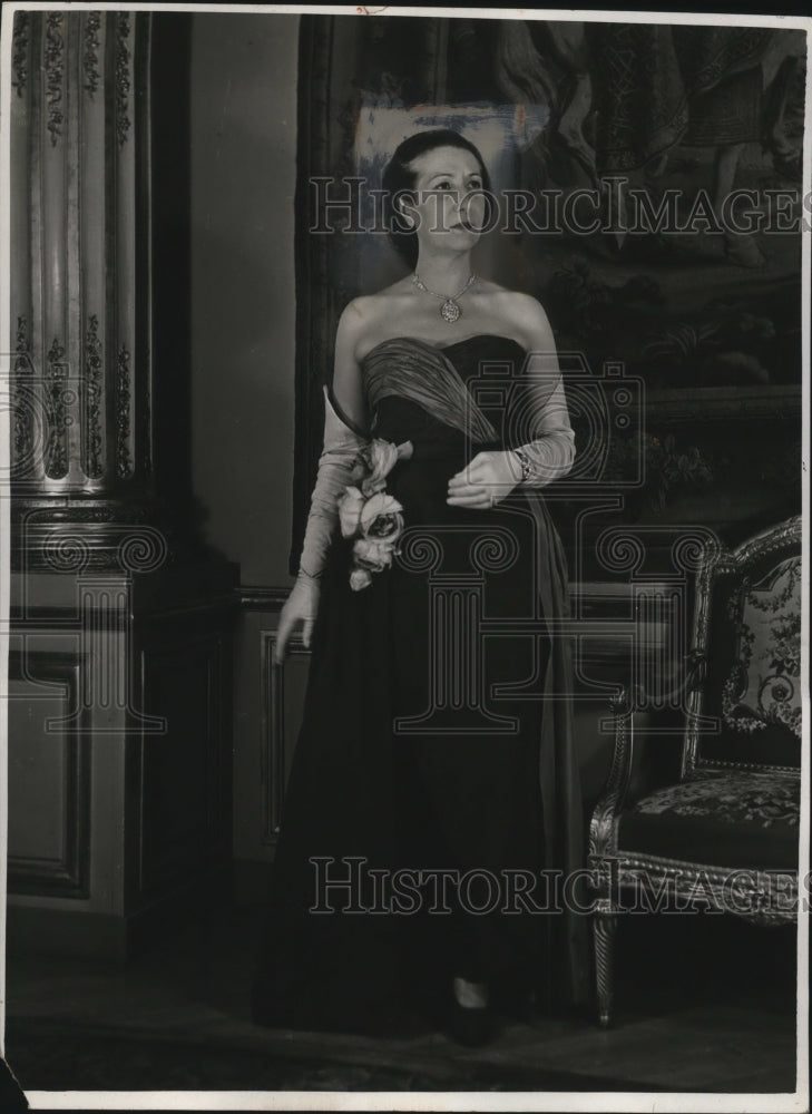 1951 Press Photo Mrs. Vincent Auriol wife of President of France - neo24668- Historic Images