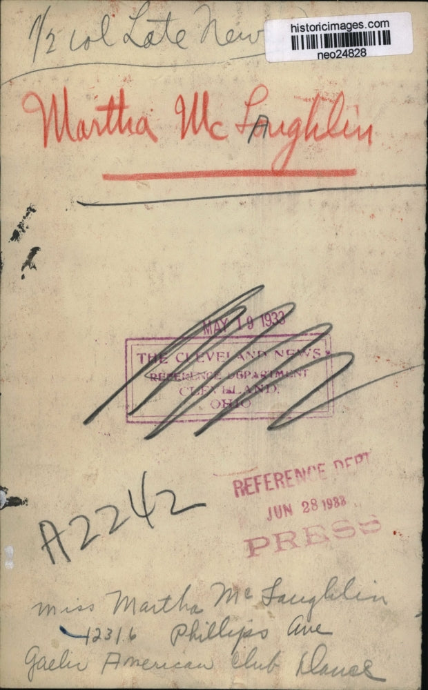 1933 Press Photo Martha McLaughlin of Gaelic American Club Dance - neo24828