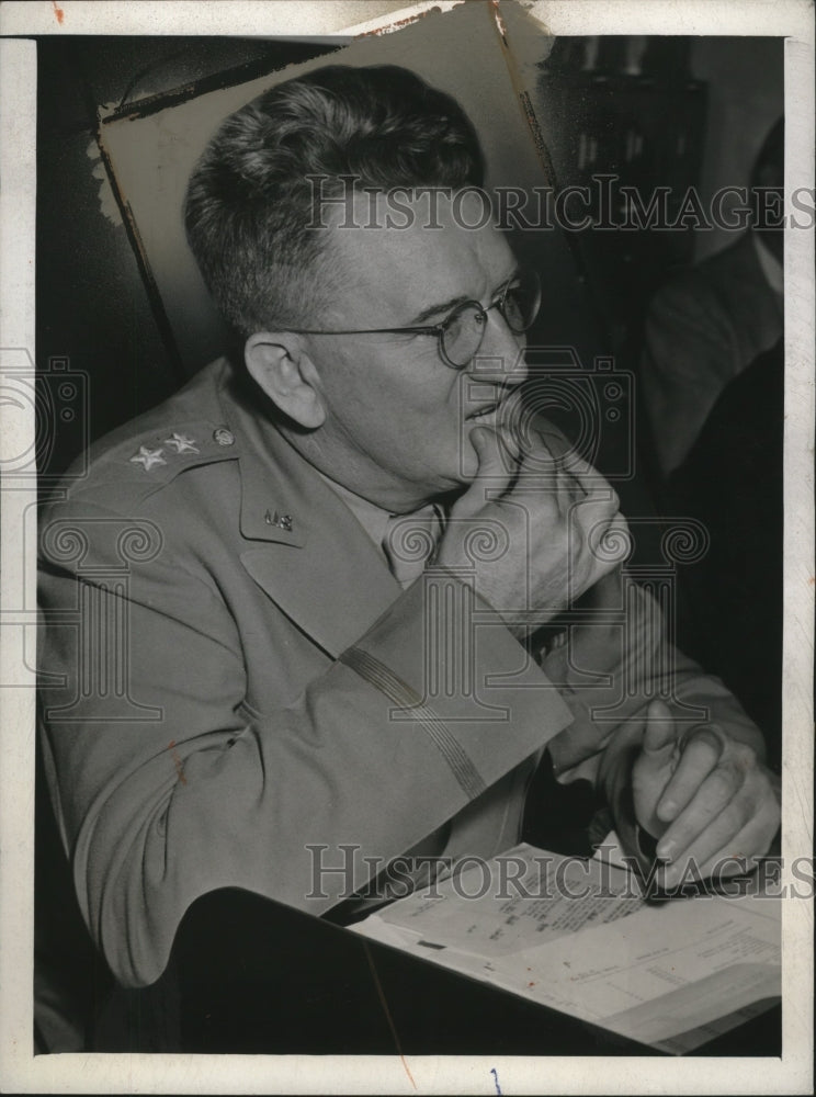 1943 Press Photo General Lewis B. Hershey at Senate Military Affairs Hearing
