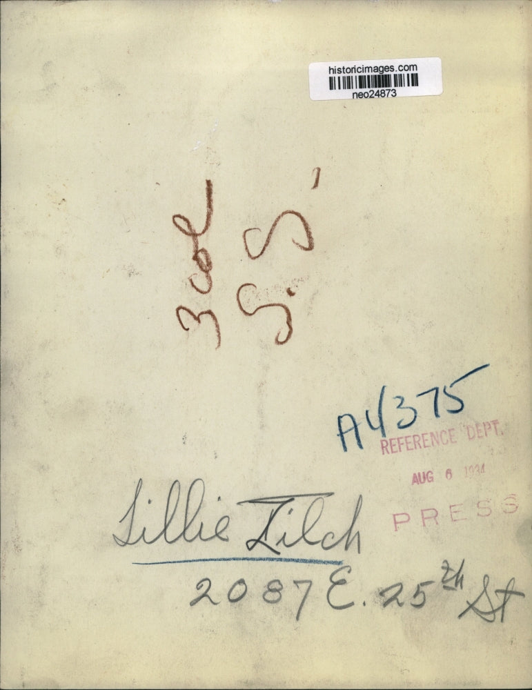 1934 Press Photo Lillie Lilch - neo24873