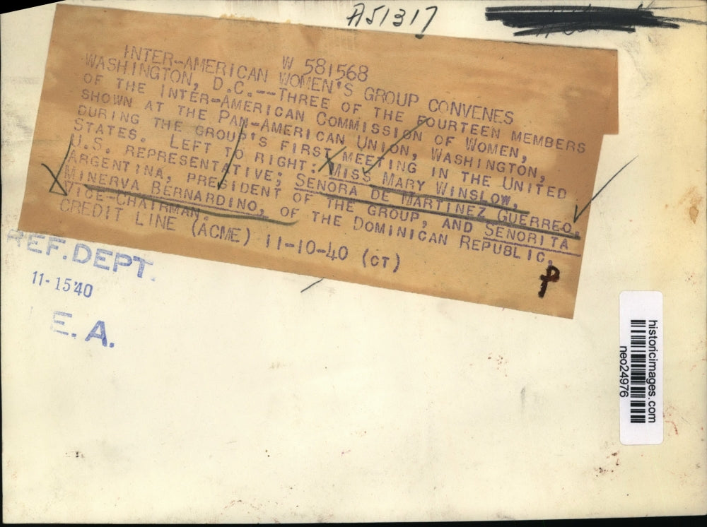 1940 Press Photo Members inter-American Commission of Women at First Meeting