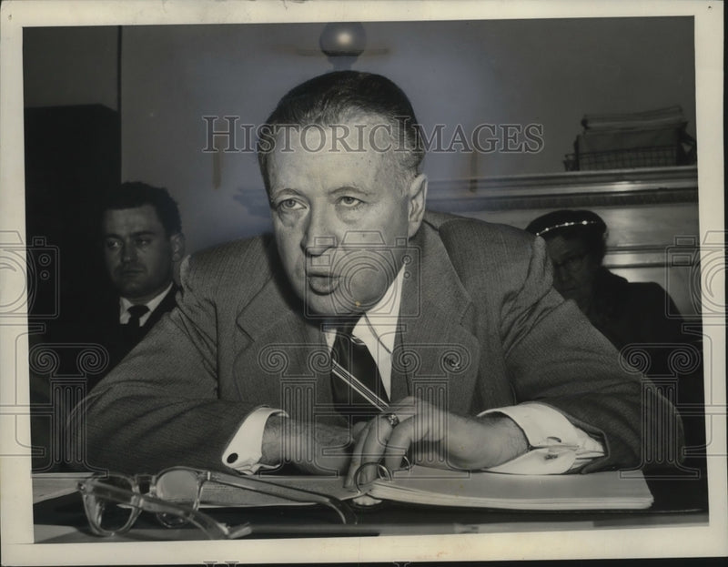 Load image into Gallery viewer, 1955 Press Photo Postmaster General Arthur Summerfield Senate Post Committee
