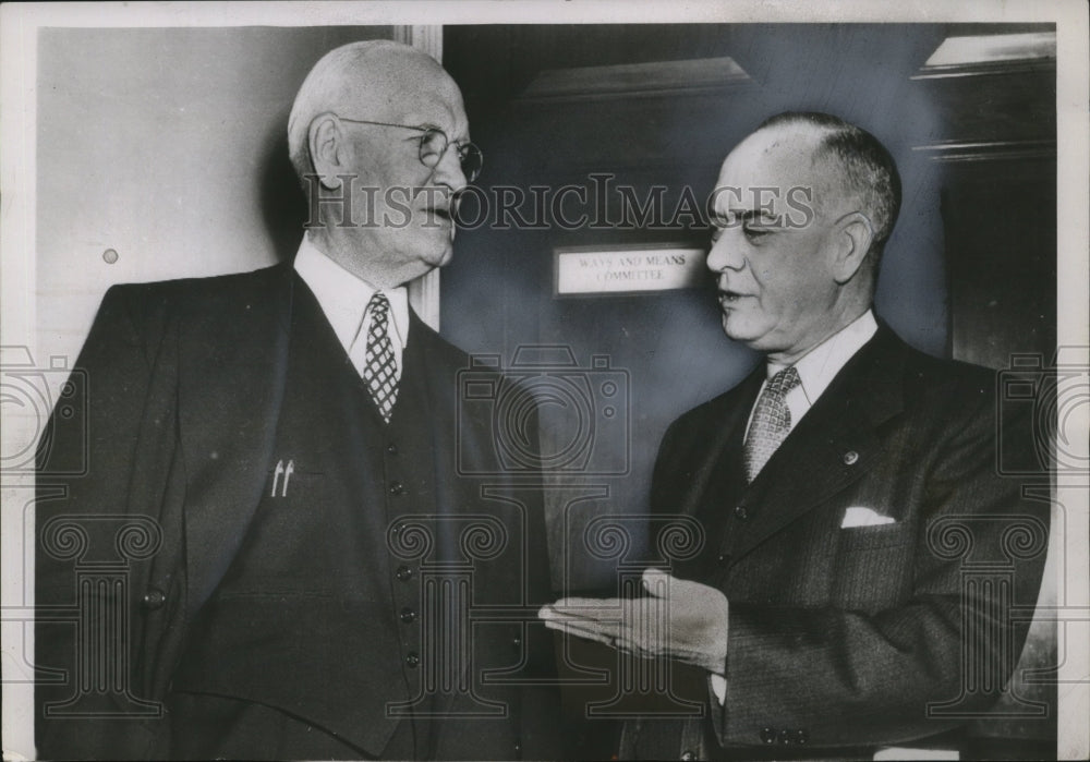 1953 Press Photo Daniel A Reed of NY & Jere Cooper of TN at a meeting