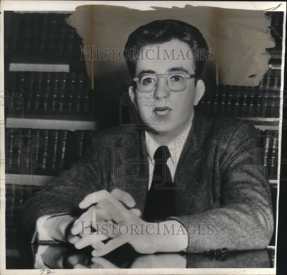 1950 Press Photo Robert Bednasek charged in death of Margaret Jackson in Iowa