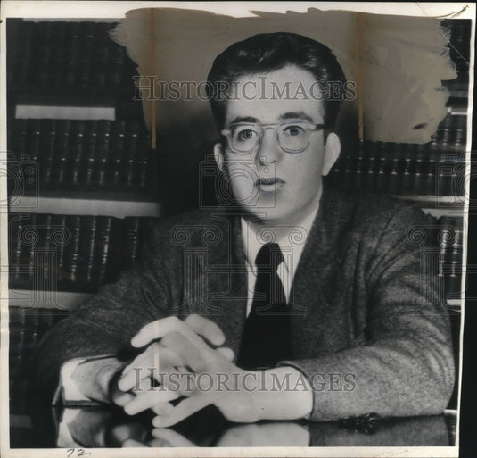 1950 Press Photo Robert Bednasek charged in death of Margaret Jackson in Iowa