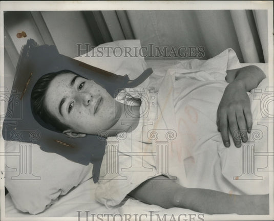 1955 Press Photo Wayne Norton West H.S Student injured in Auto Accident