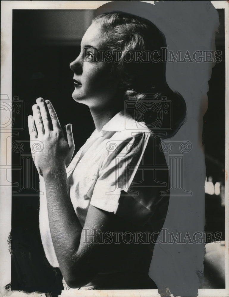 1952 Press Photo Sandra Sane, Student at Kirk Junior high School - neo25515
