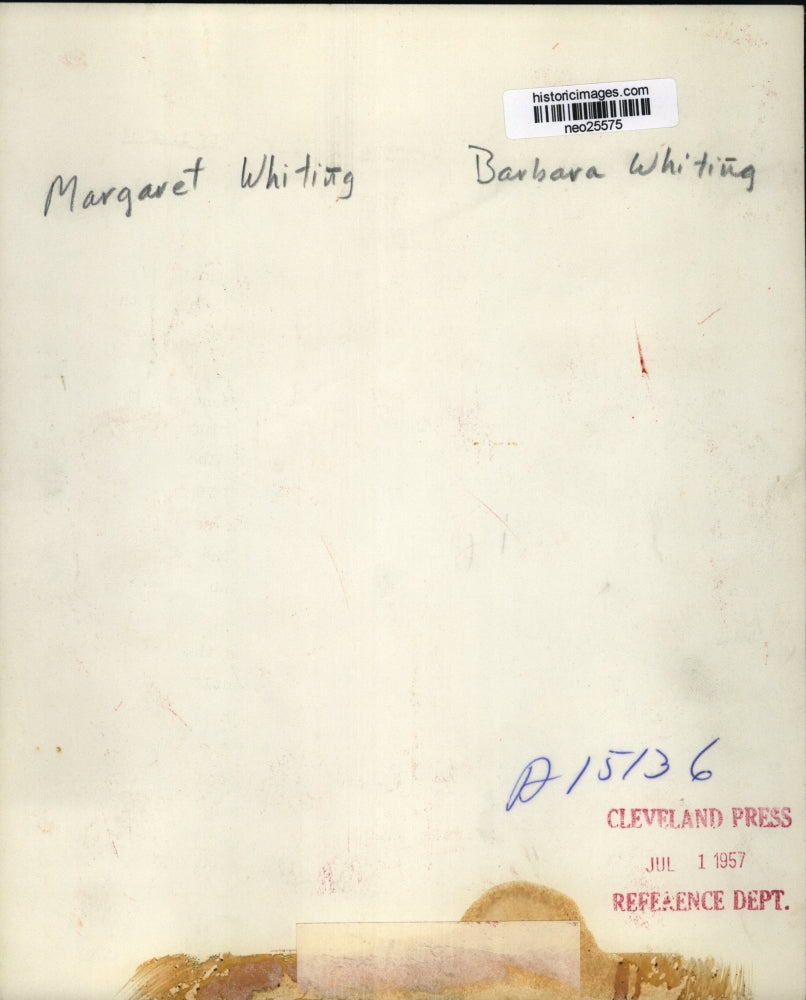 1957 Press Photo Margaret & Barbara Whiting - neo25575