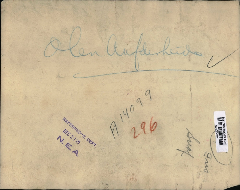 1929 Press Photo Olen Aufderheide - neo25731