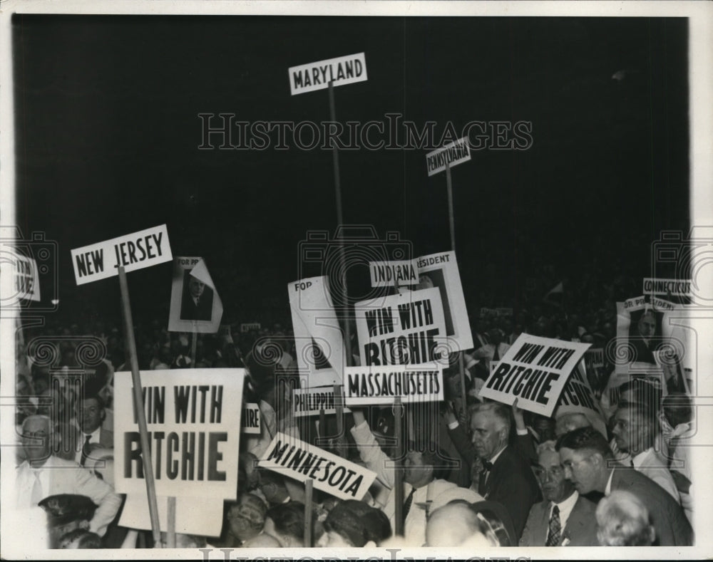 1932 Press Photo Governor Ritchie supporters of Maryland at convention